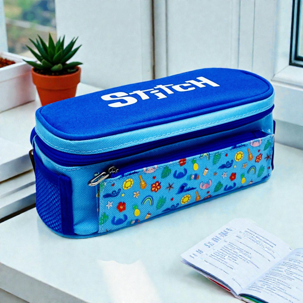Bóp Viết Vải Stitch - Zhongshan A83235-W3 - Màu Xanh Dương