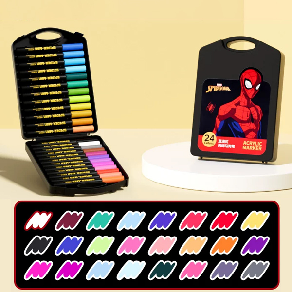 Hộp 24 Bút Lông Màu Acrylic Spider-Man - Ume A60190A1-24