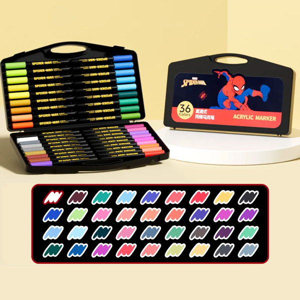 Hộp 36 Bút Lông Màu Acrylic Spider-Man - Ume A60190A1-36