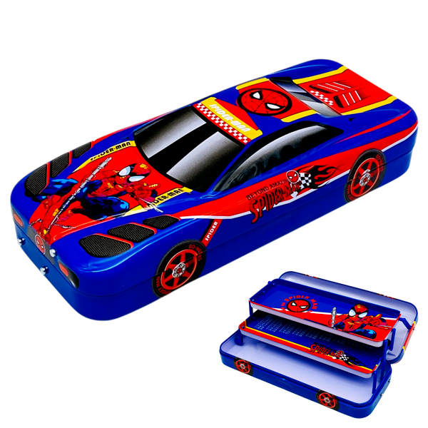 Hộp Bút Kim Loại Siêu Xe Họa Tiết Spider-Man  - Zhongshan A88012-A1X