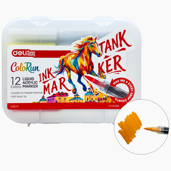 Hộp 12 Bút Acrylic Marker - Deli EC199-12