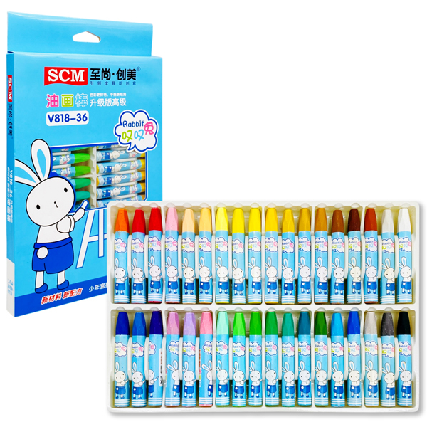 Bút Sáp Dầu 36 Màu SMC V818-36 - Bao Bì Màu Xanh