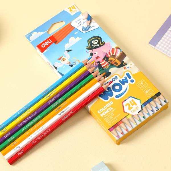Hộp 24 Bút Chì Màu Thân Lục Giác - Deli EC143-24