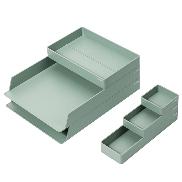 Bộ Khay Tài Liệu Để Bàn Nusign - Deli NS001 - Màu Xanh