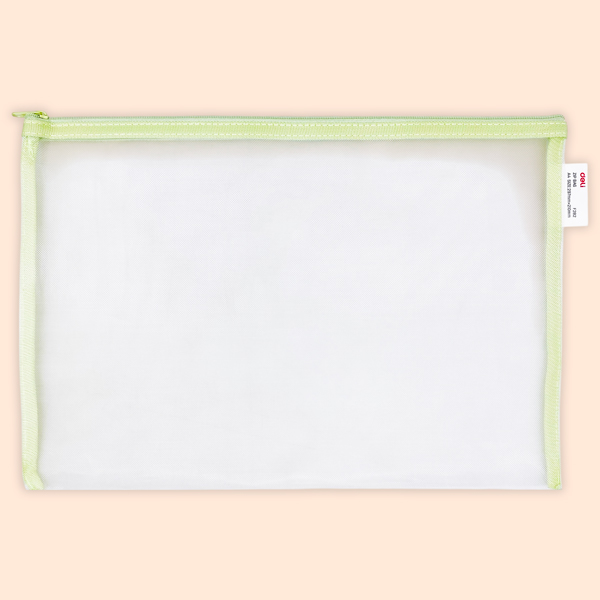 Túi Lưới Đựng Tài Liệu Khóa Kéo - Deli EF282 - Màu Xanh Lá