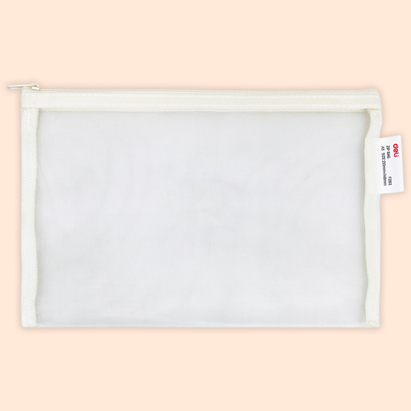 Túi Lưới Đựng Tài Liệu Khóa Kéo - Deli EF283 - Màu Be