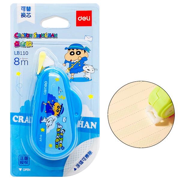 Băng Dính Hai Mặt Shin - 6 mm x 8 m - Deli LB110 - Màu Xanh Dương