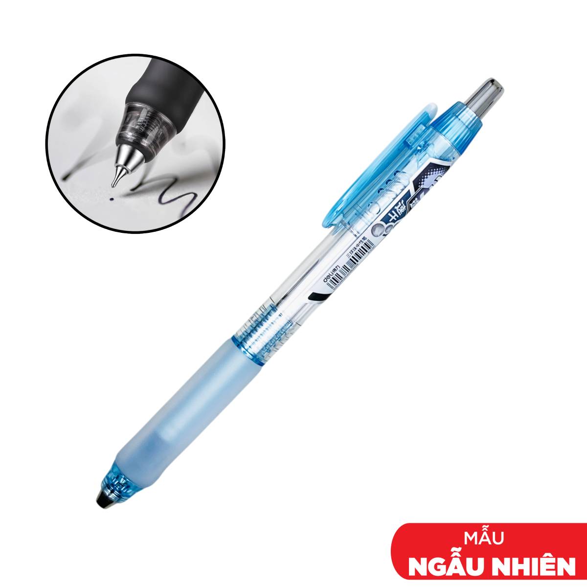 Bút Gel Bấm Ngòi CS 3 Bi 0.5 mm - Nhanh Khô - Deli A330 - Mực Đen (Màu Thân Bút Giao Ngẫu Nhiên)