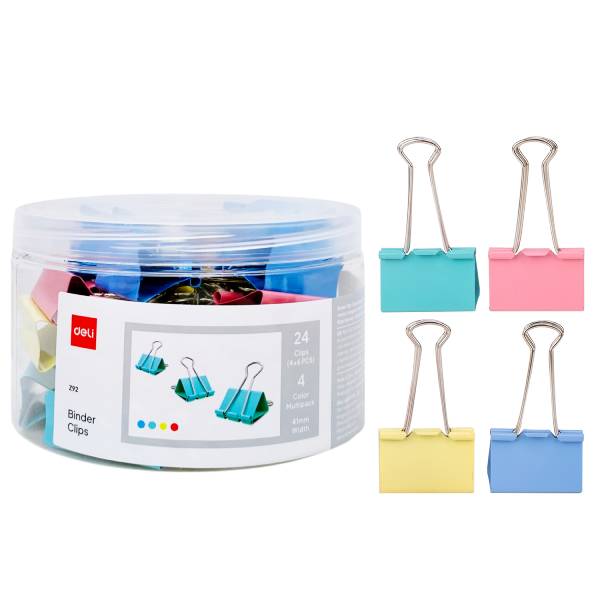 Hộp 24 Kẹp Bướm 4 Màu 41mm - Deli Z92