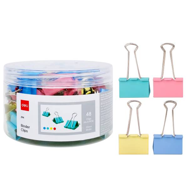 Hộp 48 Kẹp Bướm 4 Màu 25mm - Deli Z94