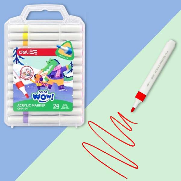 Hộp 24 Bút Màu Acrylic Marker - Deli C804-24