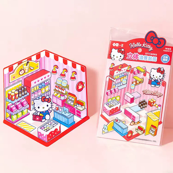 Bộ Sticker Cảnh 3D Hello Kitty - iiGEN YZ880319