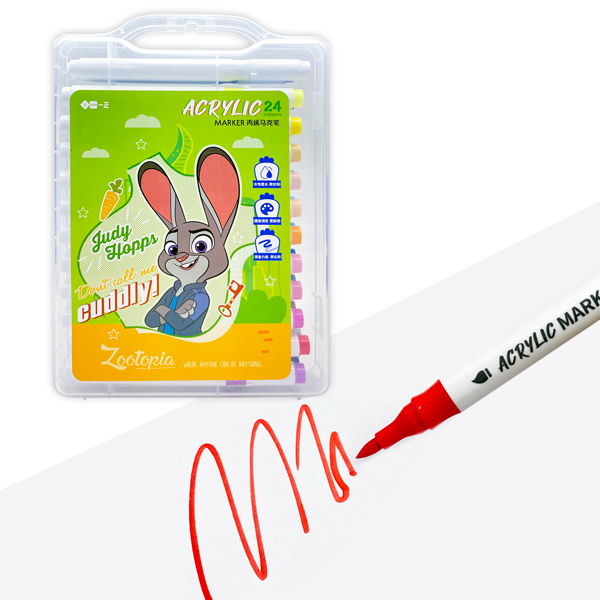 Hộp 24 Màu Marker Acrylic Zootopia - iiGEN YZ360027