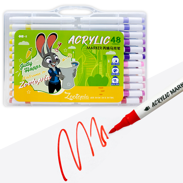 Hộp 48 Màu Marker Acrylic Zootopia - iiGEN YZ360029