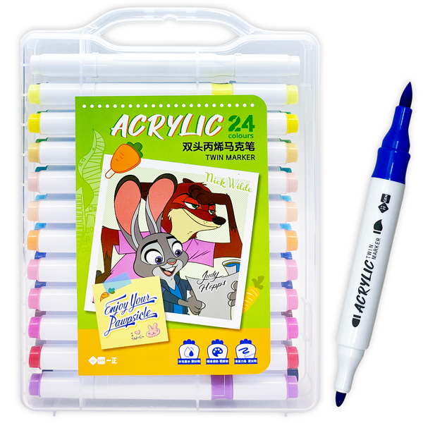 Hộp 24 Màu Marker Acrylic Zootopia - iiGEN YZ360018