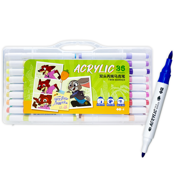Hộp 36 Màu Marker Acrylic Zootopia - iiGEN YZ360019