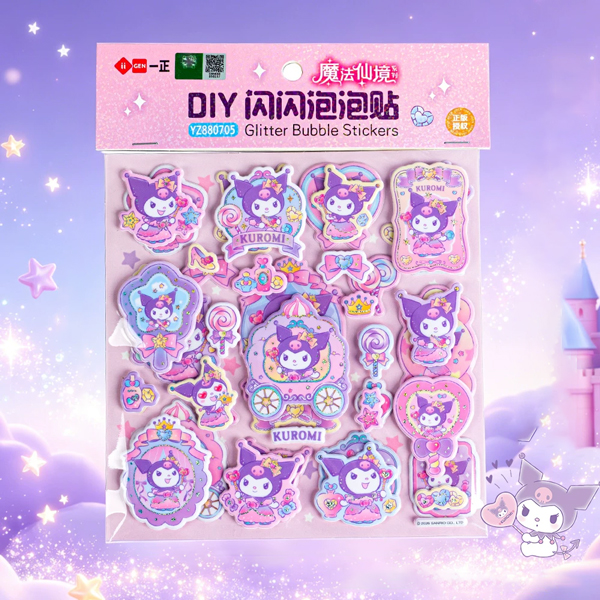 Sticker Nổi Lấp Lánh DIY Kuromi - iiGEN YZ880705