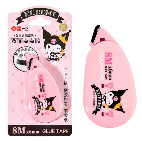 Vỉ Bút Băng Keo 2 Mặt Kuromi - 8m x 6mm - iiGEN YZ880739