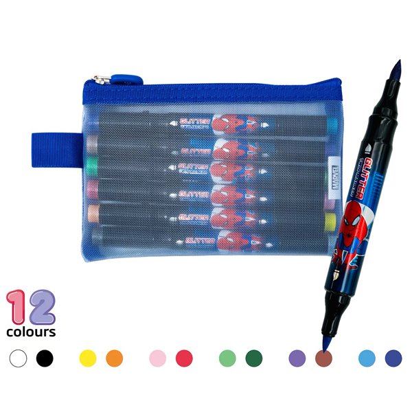 Bộ 12 Màu Acrylic Marker Spider-Man - 6 Cây x 2 Đầu - iiGEN YZ310126