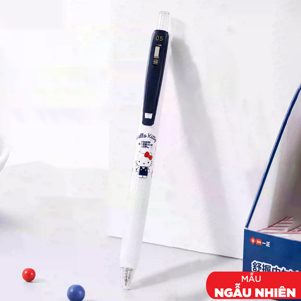 Bút Gel Bấm Hello Kitty 0.5 mm - iiGEN YZ880800 - Mực Đen (Màu Thân Bút Giao Ngẫu Nhiên)