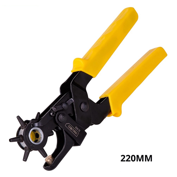 Kìm Bấm Lỗ 9 Inch Đa Năng - 6 Kiểu Lỗ Bấm - Deli DL1919-KM-01