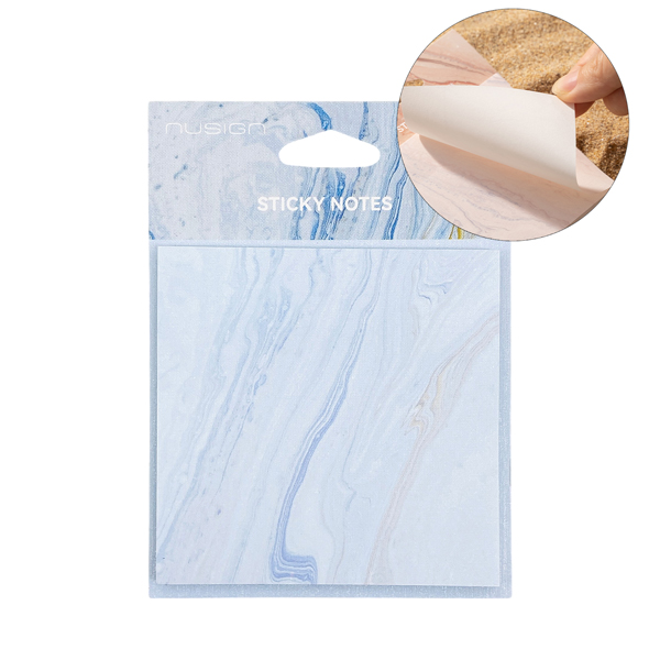 Giấy Ghi Chú Sticky Notes Nusign - 74 x 74 mm - Deli ENS357-C (60 Tờ) - Màu Xanh Da Trời