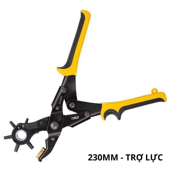 Kìm Bấm Lỗ 9 Inch - Deli DL1919A-KM-01 - Màu Vàng Đen