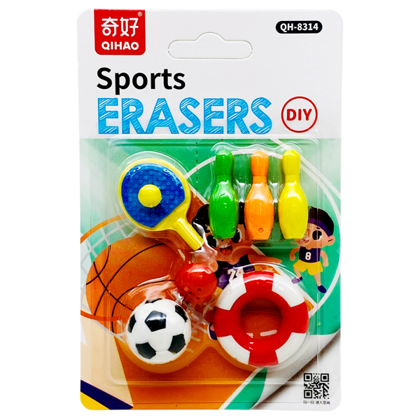Vỉ Gôm Tẩy Sport DIY - Qihao QH8314 - Mẫu 1