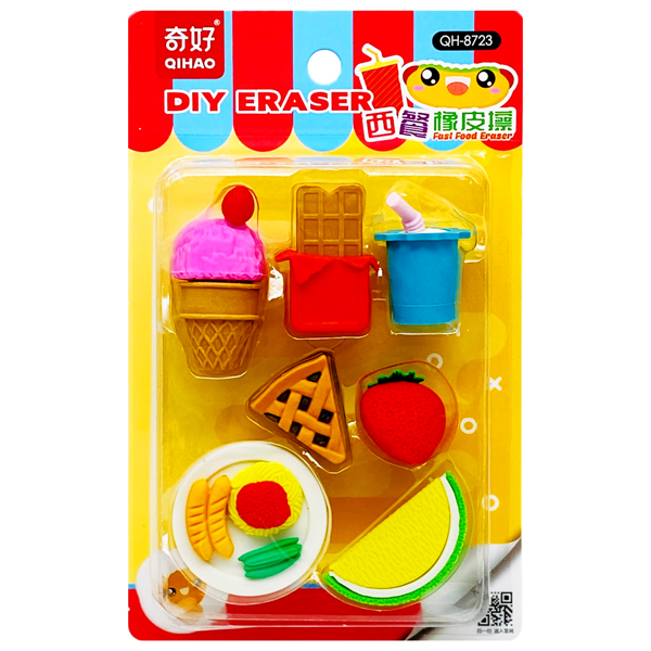 Vỉ Gôm Tẩy Fast Food DIY - Qihao QH-8723 - Mẫu 2