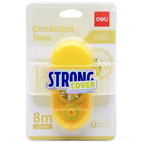 Bút Xóa Kéo 8 m x 5 mm - Deli EH351 - Màu Vàng