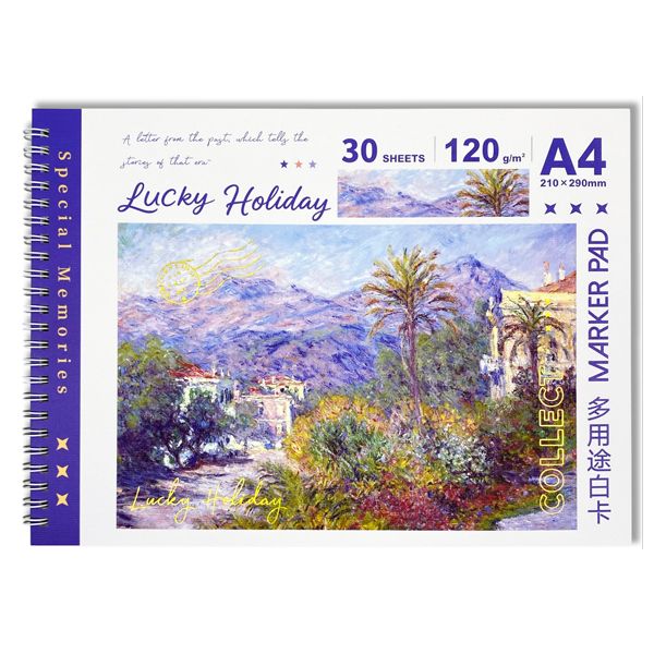 Tập Vẽ Lò Xo A4 - 120gsm - Depai 2002-25 (30 Tờ) - Lucky Holiday