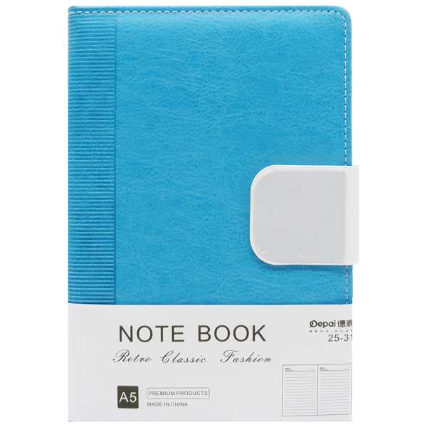 Sổ Bìa Da Có Nút Gài - Kẻ Ngang - 192 Trang 80gsm - Depai 25-31 - Màu Xanh Dương