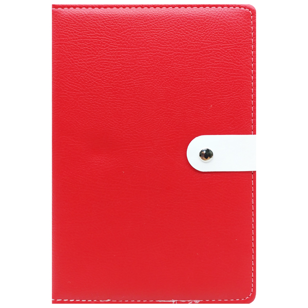 Sổ Bìa Da Có Nút Gài - Kẻ Ngang - 192 Trang 80gsm - Depai C25 - Màu Đỏ