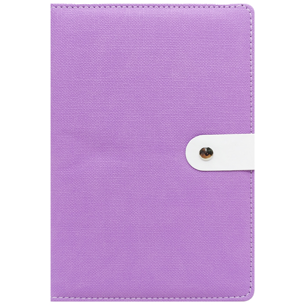 Sổ Bìa Da Có Nút Gài - Kẻ Ngang - 192 Trang 80gsm - Depai C25 - Màu Hồng Tím