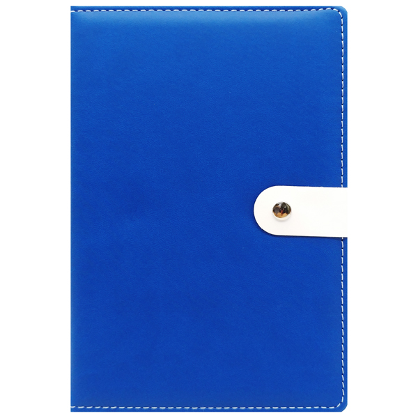 Sổ Bìa Da Có Nút Gài - Kẻ Ngang - 192 Trang 80gsm - Depai C25 - Màu Xanh Dương