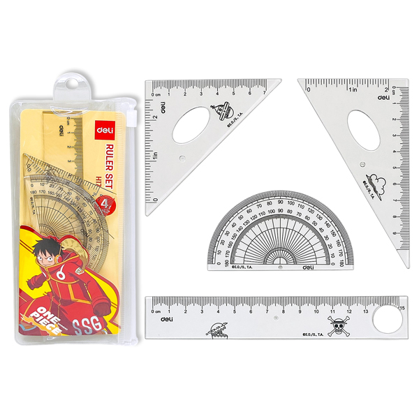 Thước Bộ Eke One Piece - Deli EH17 - Trong Suốt