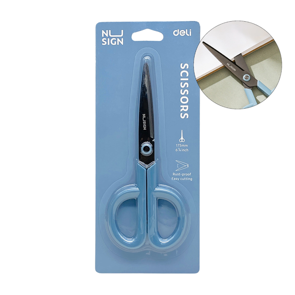 Kéo Văn Phòng Nusign 175 mm - Deli ENS053 - Màu Xanh