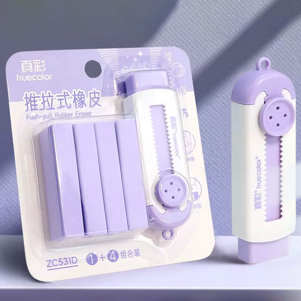 Gôm Đẩy Kèm 4 Lõi Thay Thế - Truecolor ZC531D - Màu Tím