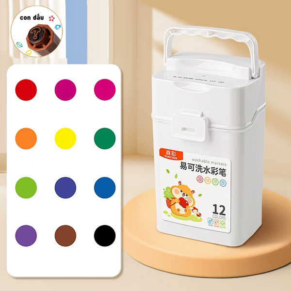 Hộp 12 Bút Lông Màu Rửa Được - Truecolor ZCW-1578-12