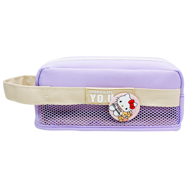 Bóp Viết Vải Kèm Huy Hiệu Hello Kitty - Yipin 25300 - Màu Tím