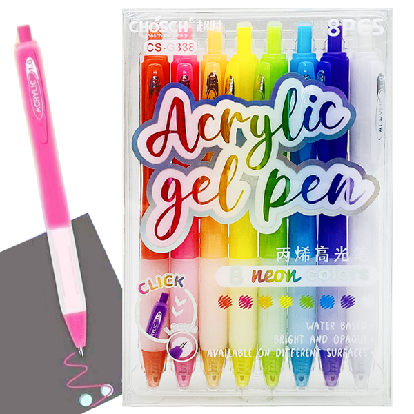 Bộ Bút Gel 8 Màu Acrylic 0.5 mm - Chosch G338