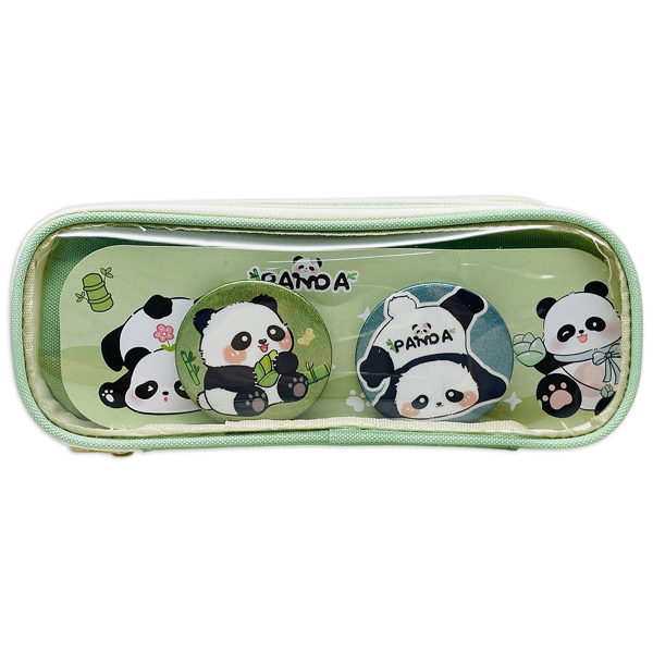 Bóp Viết Vải Kèm Huy Hiệu Panda - Yipin 17942 - Màu Xanh Lá