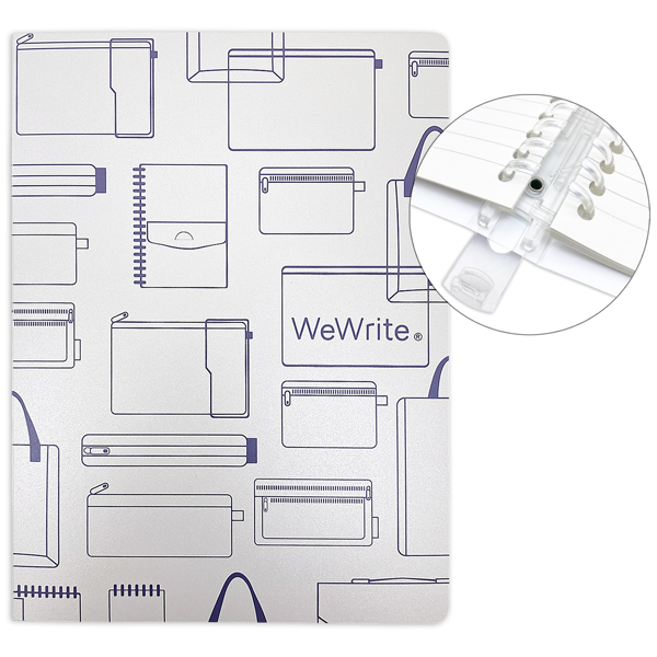 Sổ Còng Vintage A5 - Kẻ Ngang - 80 Trang 80gsm - Ruột Có Thể Thay Thế - WeWrite 43691 - Màu Trắng