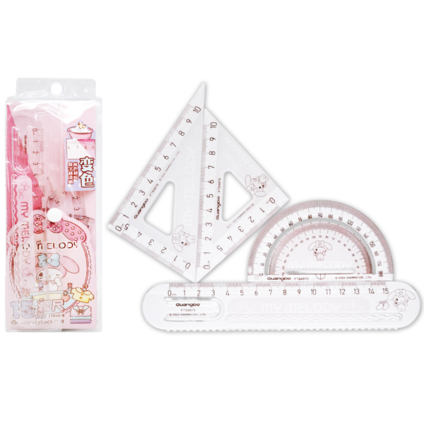 Bộ Thước Eke 4 Món Sanrio Characters 15 cm - GuangBo KT84879 - My Melody