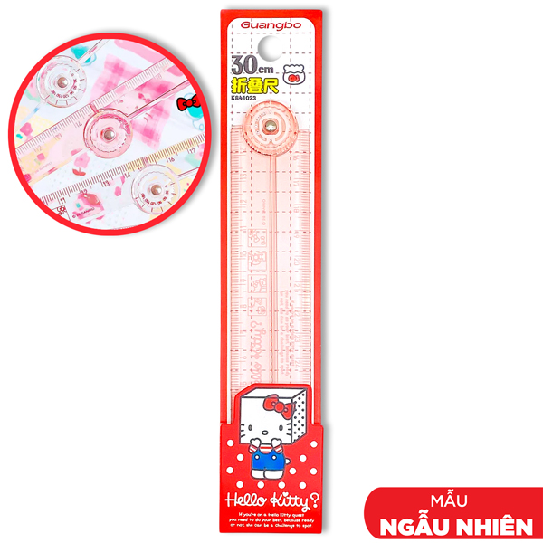 Thước Gập Hello Kitty 30 cm - Guangbo KT841023 (Mẫu Màu Giao Ngẫu Nhiên)