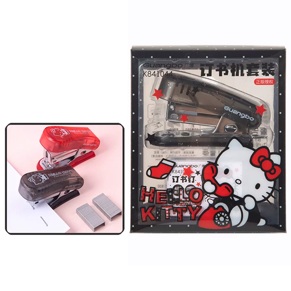 Bộ Dập Ghim Kèm Ghim Bấm Hello Kitty - GuangBo KT841044 - Màu Đen