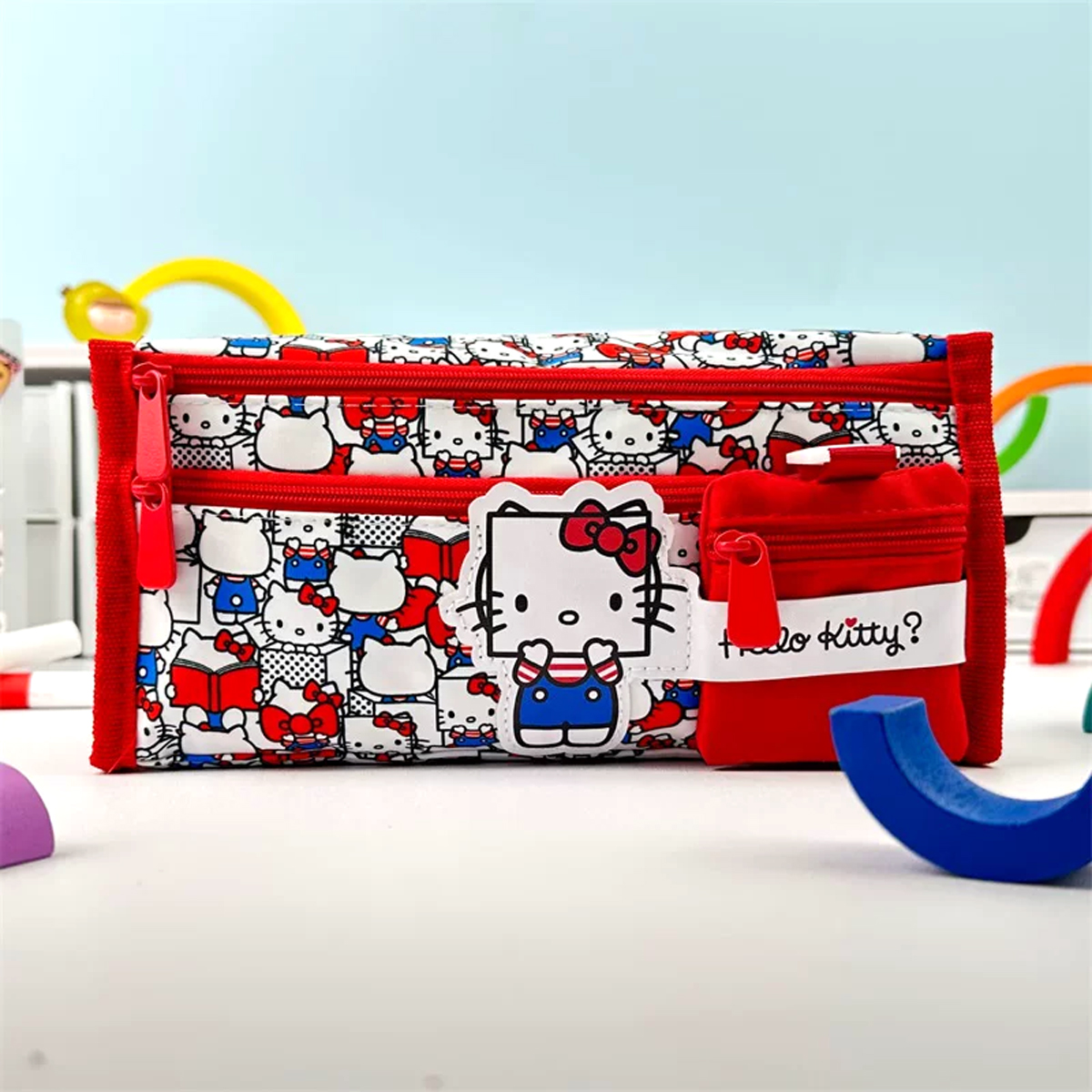 Bóp Viết Vải Hello Kitty - GuangBo KT85140 - Màu Đỏ