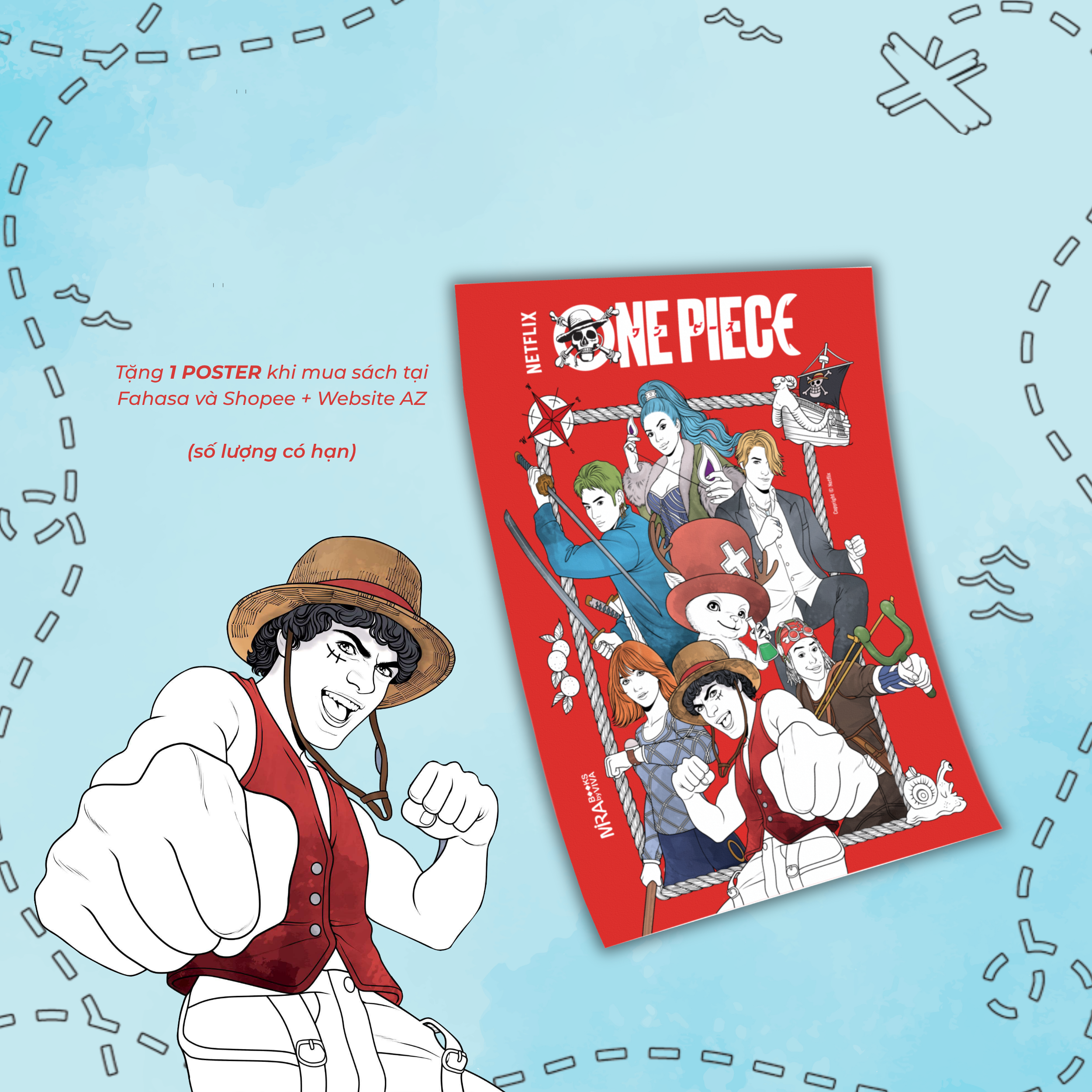 Quà Tặng Poster One Piece - One Piece - Sách Tô Màu Chính Thức Phiên Bản Live Action - Bản Đặc Biệt