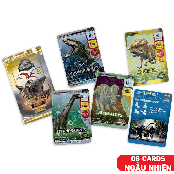 Gói Thẻ Hình Jurassic World Road - Panini (6 Card Ngẫu Nhiên/Túi)
