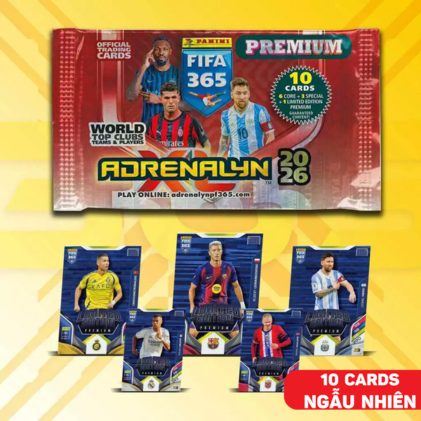 Gói Thẻ Hình Fifa 365 2026 Adrenalyn - Hạng Sang - Panini (10 Cards Ngẫu Nhiên/Túi)